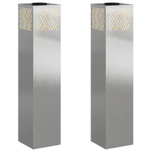 Solar Led Pad Licht 2 Pcs 18 x 18 x 80 cm Roestvrij staal