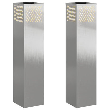 Solar Led Pad Licht 2 Pcs 18 x 18 x 80 cm Roestvrij staal