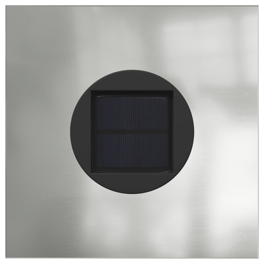 Solar Led Pad Licht 2 Pcs Gegalvaniseerd Gegalvaniseerd 18 x 18 x 80 cm Geëgalvaniseerd staal