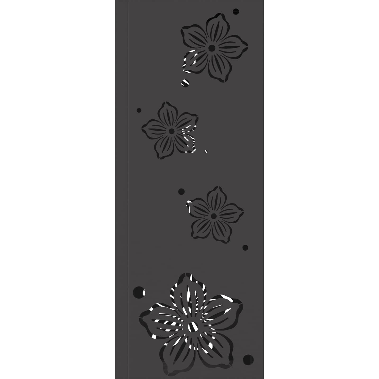Solar Led Pad Licht 2 Pcs Koudgewalst Staal 18 x 18 x 50 cm Zwart Vijf-blaadjes bloem