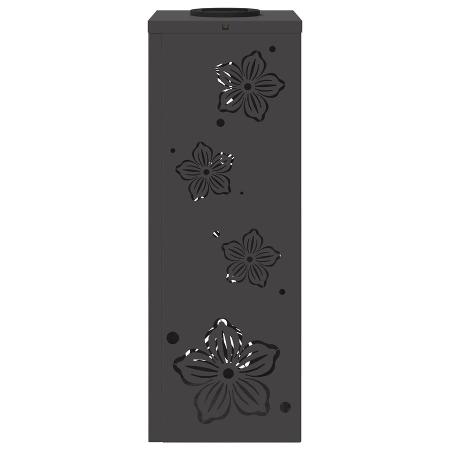 Solar Led Pad Licht 2 Pcs Koudgewalst Staal 18 x 18 x 50 cm Zwart Vijf-blaadjes bloem