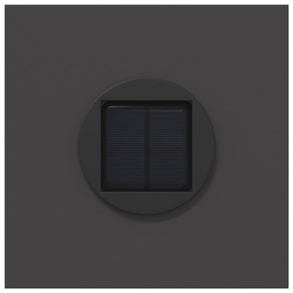 Solar Led Pad Licht 2 Pcs Koudgewalst Staal 18 x 18 x 50 cm Zwart Vijf-blaadjes bloem