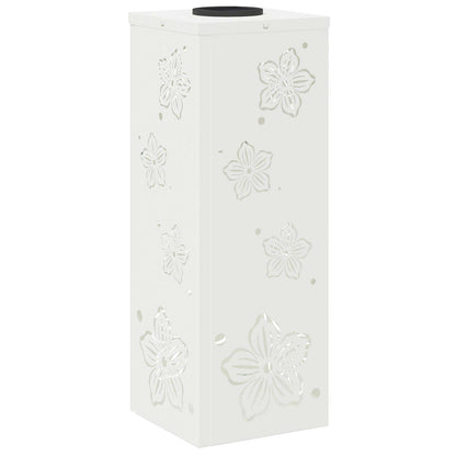Solar Led Pad Licht 2 Pcs Koudgewalst Staal 18 x 18 x 50 cm Wit Vijf-blaadjes bloem