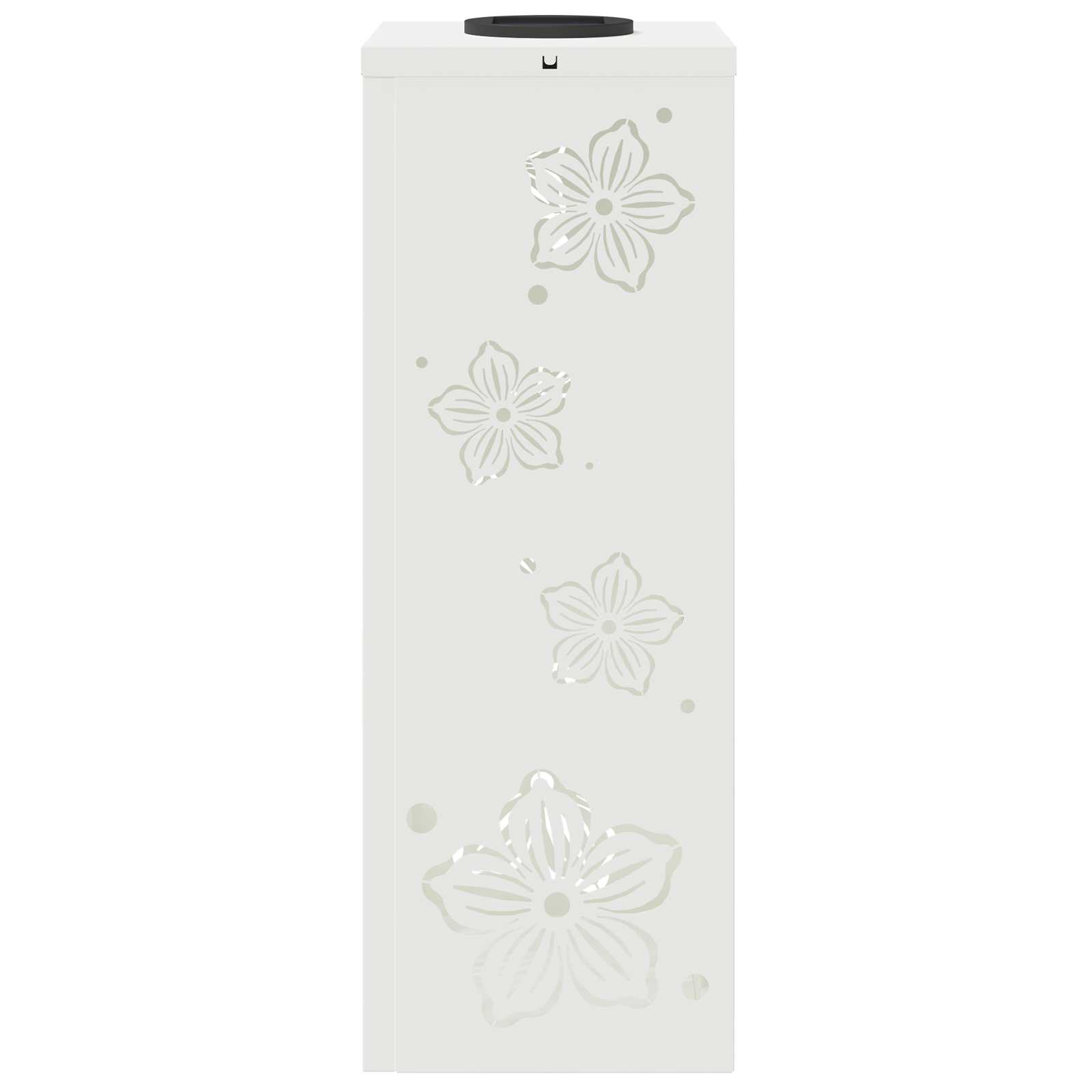Solar Led Pad Licht 2 Pcs Koudgewalst Staal 18 x 18 x 50 cm Wit Vijf-blaadjes bloem