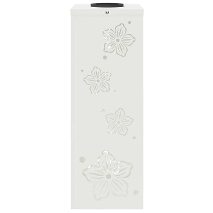 Solar Led Pad Licht 2 Pcs Koudgewalst Staal 18 x 18 x 50 cm Wit Vijf-blaadjes bloem
