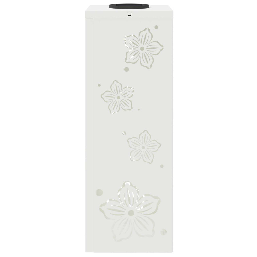 Solar Led Pad Licht 2 Pcs Koudgewalst Staal 18 x 18 x 50 cm Wit Vijf-blaadjes bloem