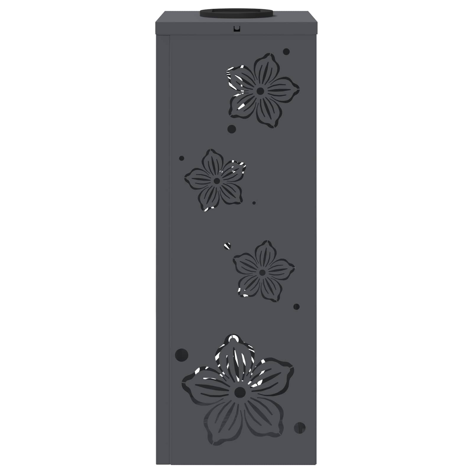 Solar Led Pad Licht 2 Pcs Koudgewalst Staal 18 x 18 x 50 cm Antraciet Vijf-blaadjes bloem