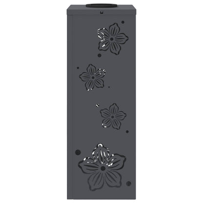 Solar Led Pad Licht 2 Pcs Koudgewalst Staal 18 x 18 x 50 cm Antraciet Vijf-blaadjes bloem
