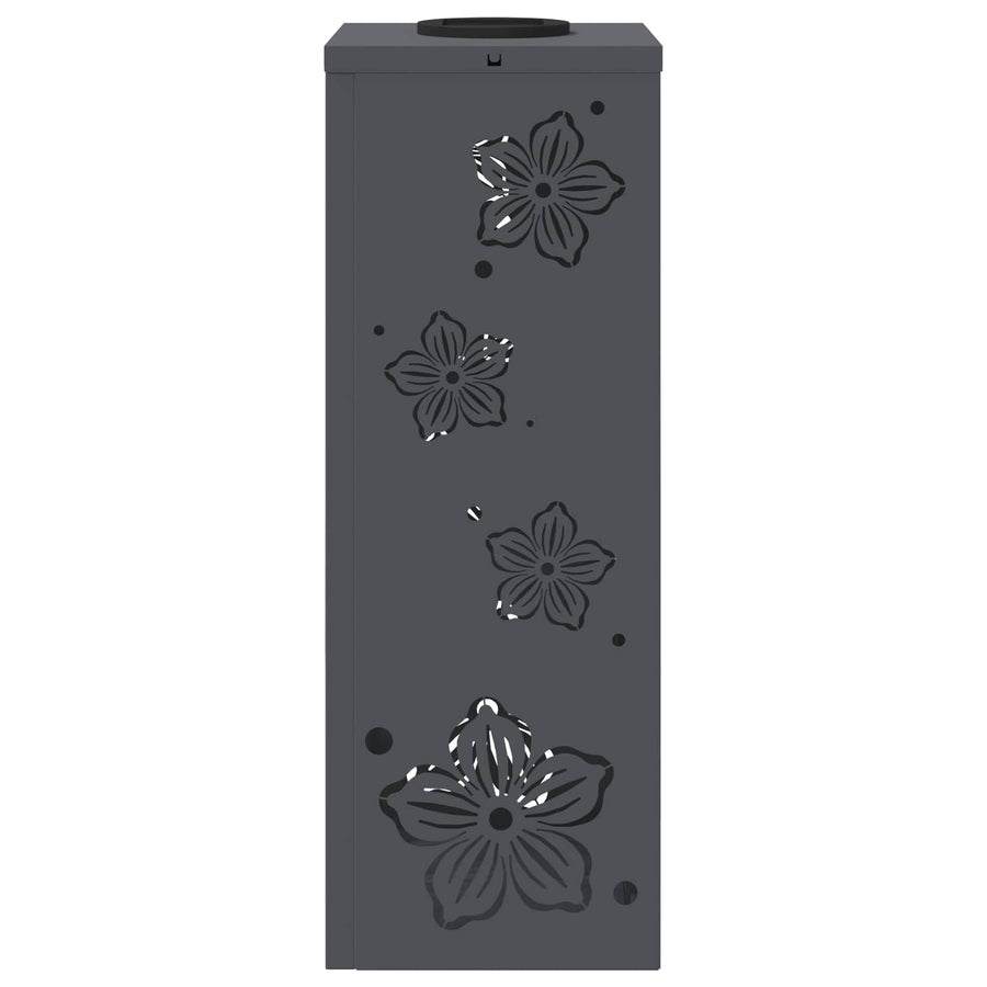 Solar Led Pad Licht 2 Pcs Koudgewalst Staal 18 x 18 x 50 cm Antraciet Vijf-blaadjes bloem