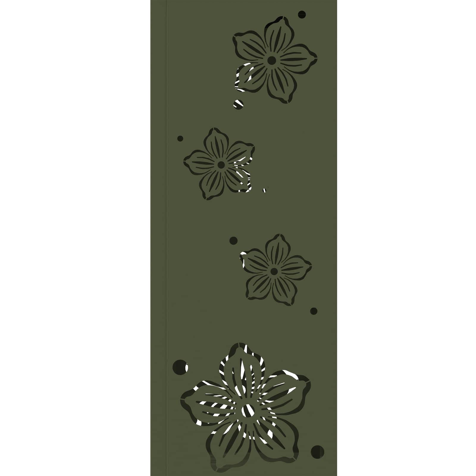Solar Led Pad Licht 2 Pcs Olijf Groen Koudgewalst Staal 18 x 18 x 50 cm Olijfgroen Vijf-blaadjes bloem