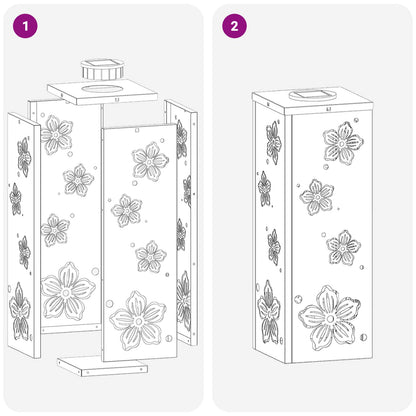 Solar Led Pad Licht 2 Pcs Olijf Groen Koudgewalst Staal 18 x 18 x 50 cm Olijfgroen Vijf-blaadjes bloem