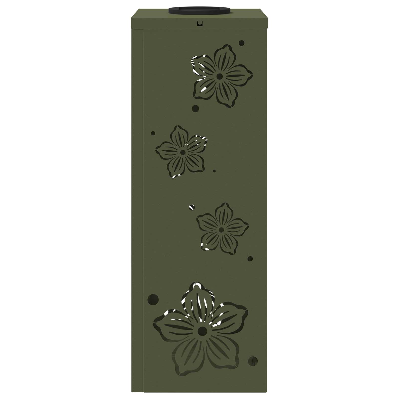 Solar Led Pad Licht 2 Pcs Olijf Groen Koudgewalst Staal 18 x 18 x 50 cm Olijfgroen Vijf-blaadjes bloem