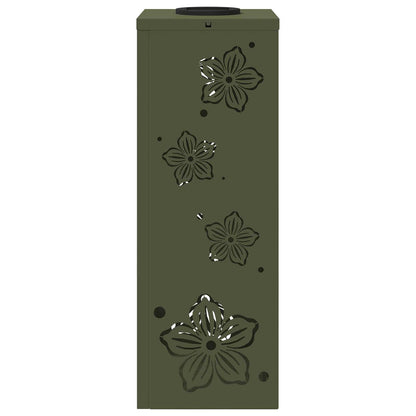 Solar Led Pad Licht 2 Pcs Olijf Groen Koudgewalst Staal 18 x 18 x 50 cm Olijfgroen Vijf-blaadjes bloem