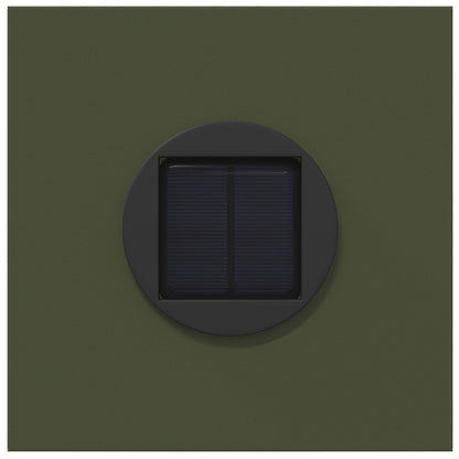 Solar Led Pad Licht 2 Pcs Olijf Groen Koudgewalst Staal 18 x 18 x 50 cm Olijfgroen Vijf-blaadjes bloem