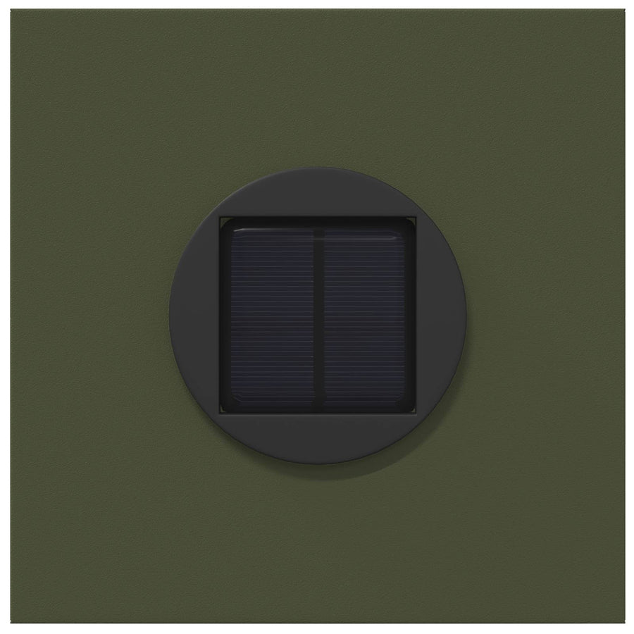 Solar Led Pad Licht 2 Pcs Olijf Groen Koudgewalst Staal 18 x 18 x 50 cm Olijfgroen Vijf-blaadjes bloem