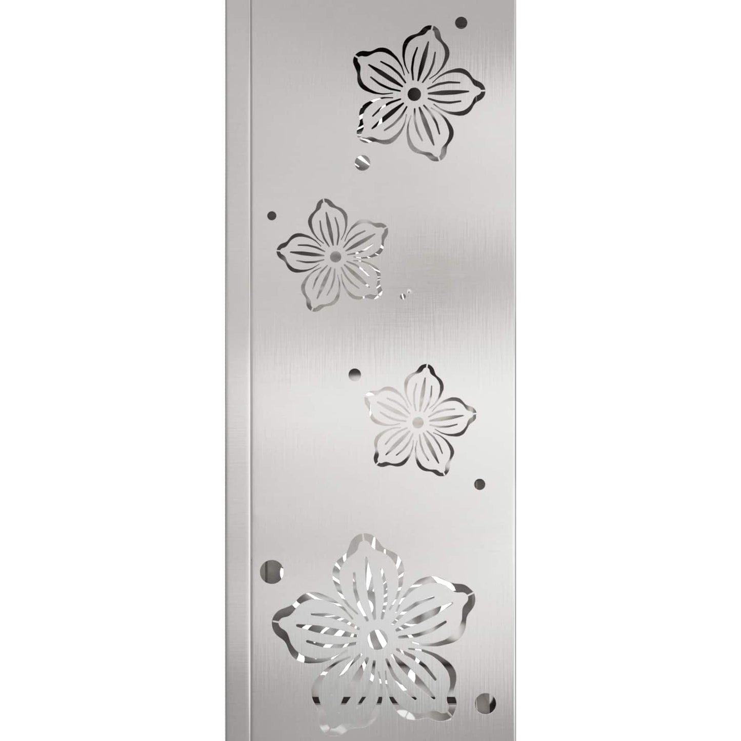 Solar Led Pad Licht 2 Pcs 18 x 18 x 50 cm Roestvrij staal Vijf-blaadjes bloem