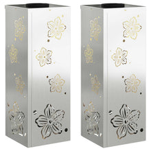 Solar Led Pad Licht 2 Pcs Gegalvaniseerd Gegalvaniseerd 18 x 18 x 50 cm Geëgalvaniseerd staal Vijf-blaadjes bloem