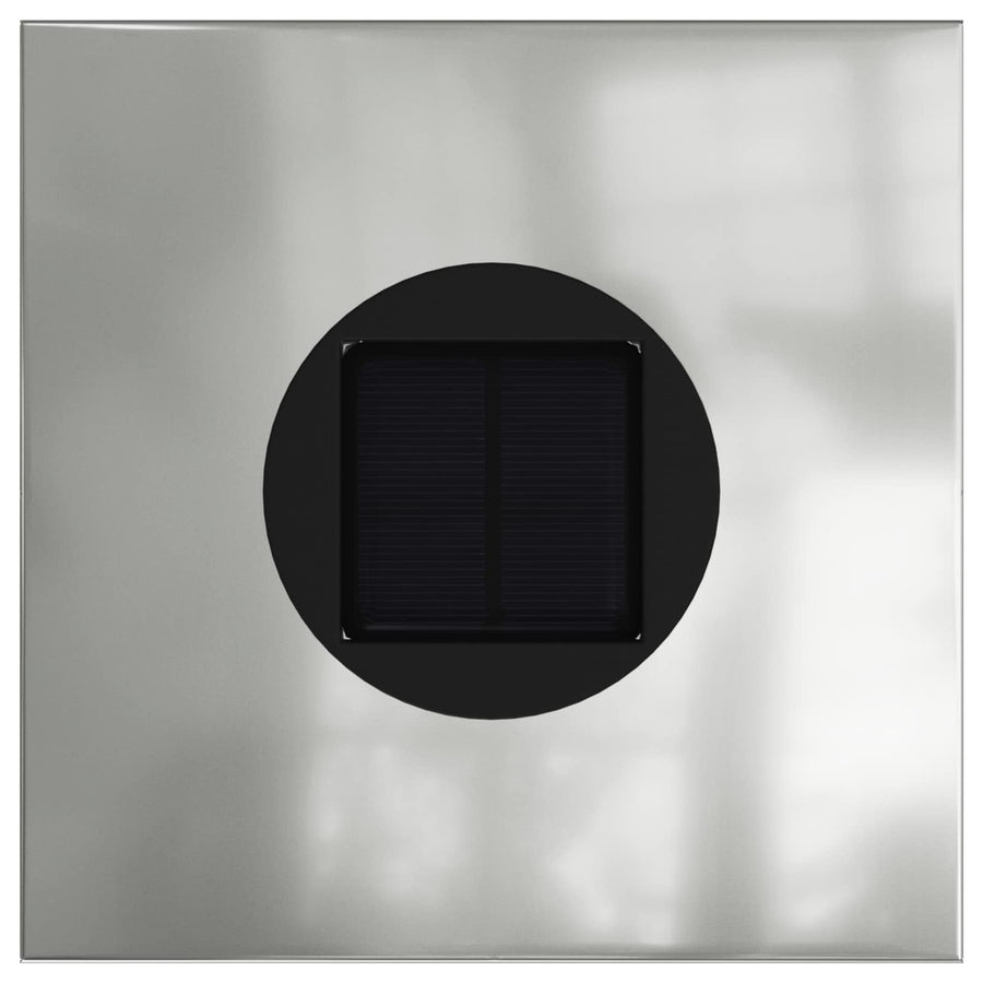 Solar Led Pad Licht 2 Pcs Gegalvaniseerd Gegalvaniseerd 18 x 18 x 50 cm Geëgalvaniseerd staal Vijf-blaadjes bloem