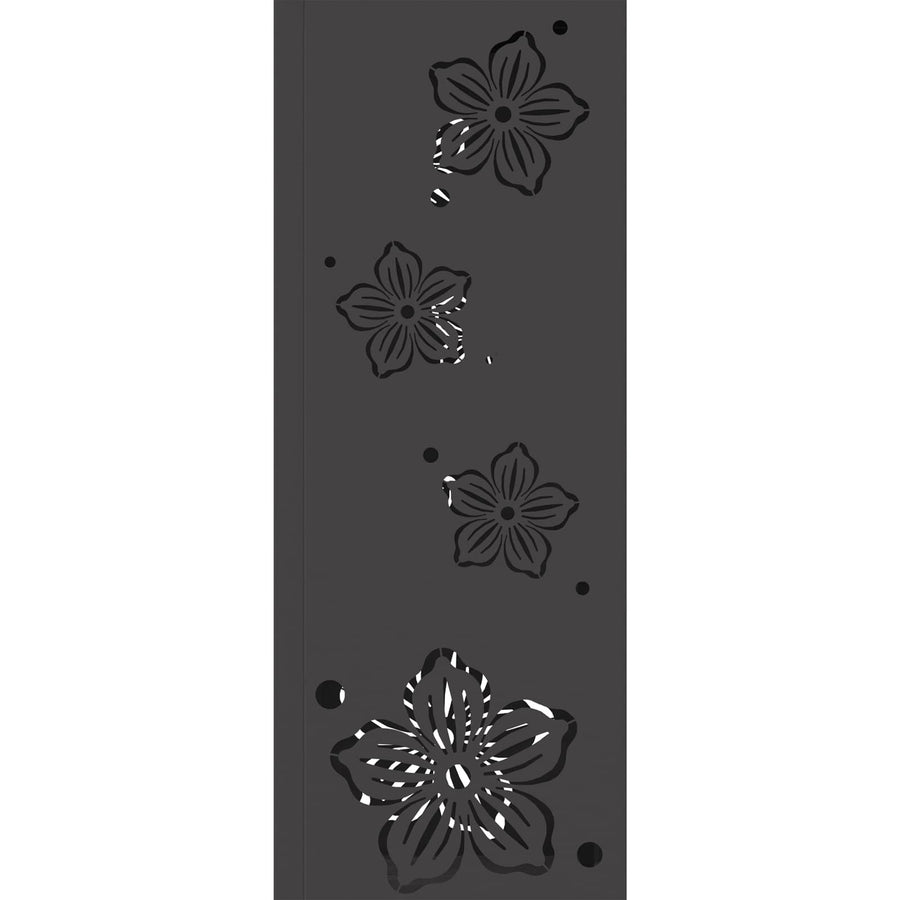 Solar Led Pad Licht 2 Pcs Koudgewalst Staal 18 x 18 x 80 cm Zwart Vijf-blaadjes bloem