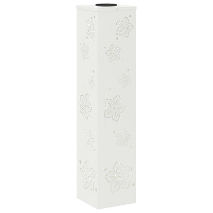 Solar Led Pad Licht 2 Pcs Koudgewalst Staal 18 x 18 x 80 cm Wit Vijf-blaadjes bloem