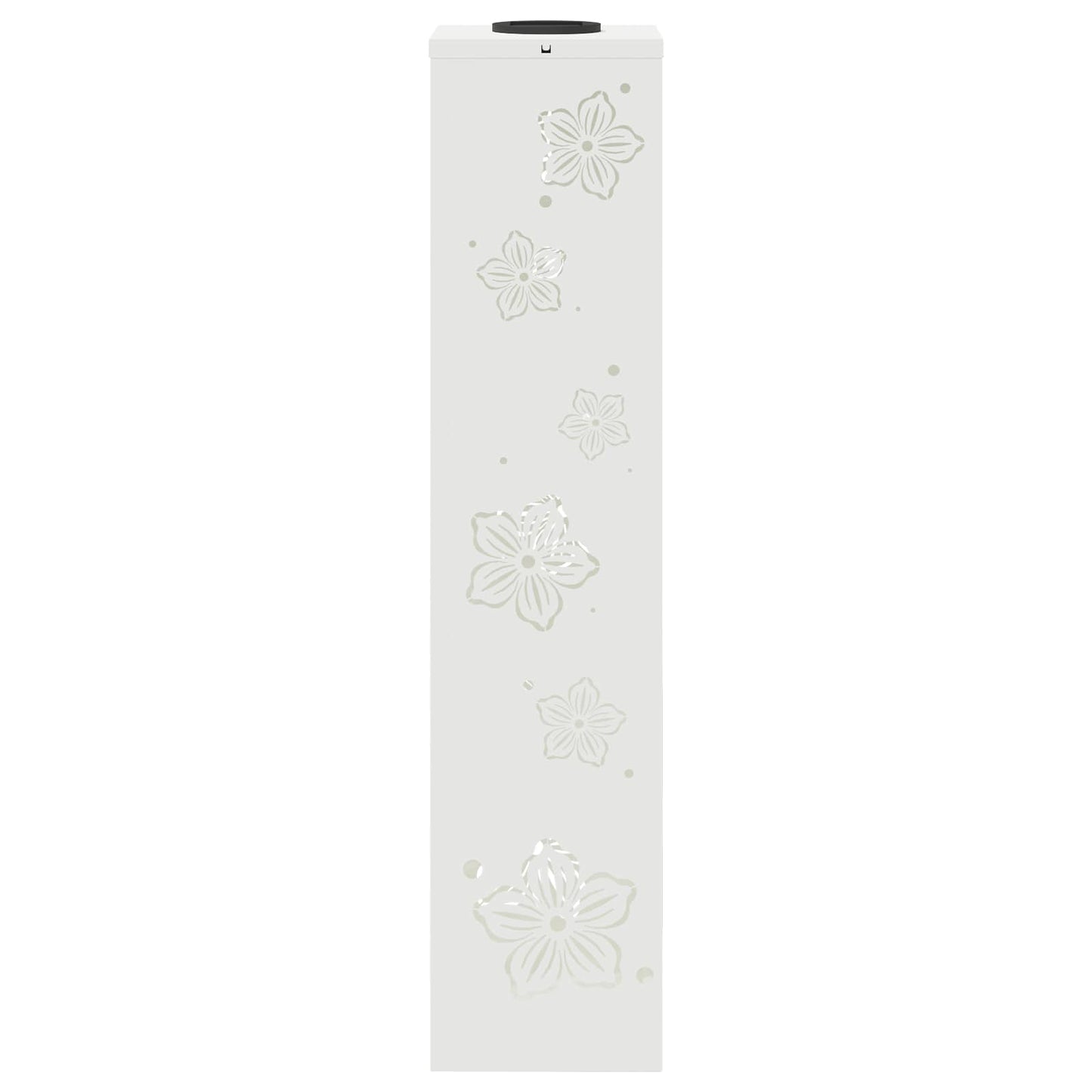Solar Led Pad Licht 2 Pcs Koudgewalst Staal 18 x 18 x 80 cm Wit Vijf-blaadjes bloem
