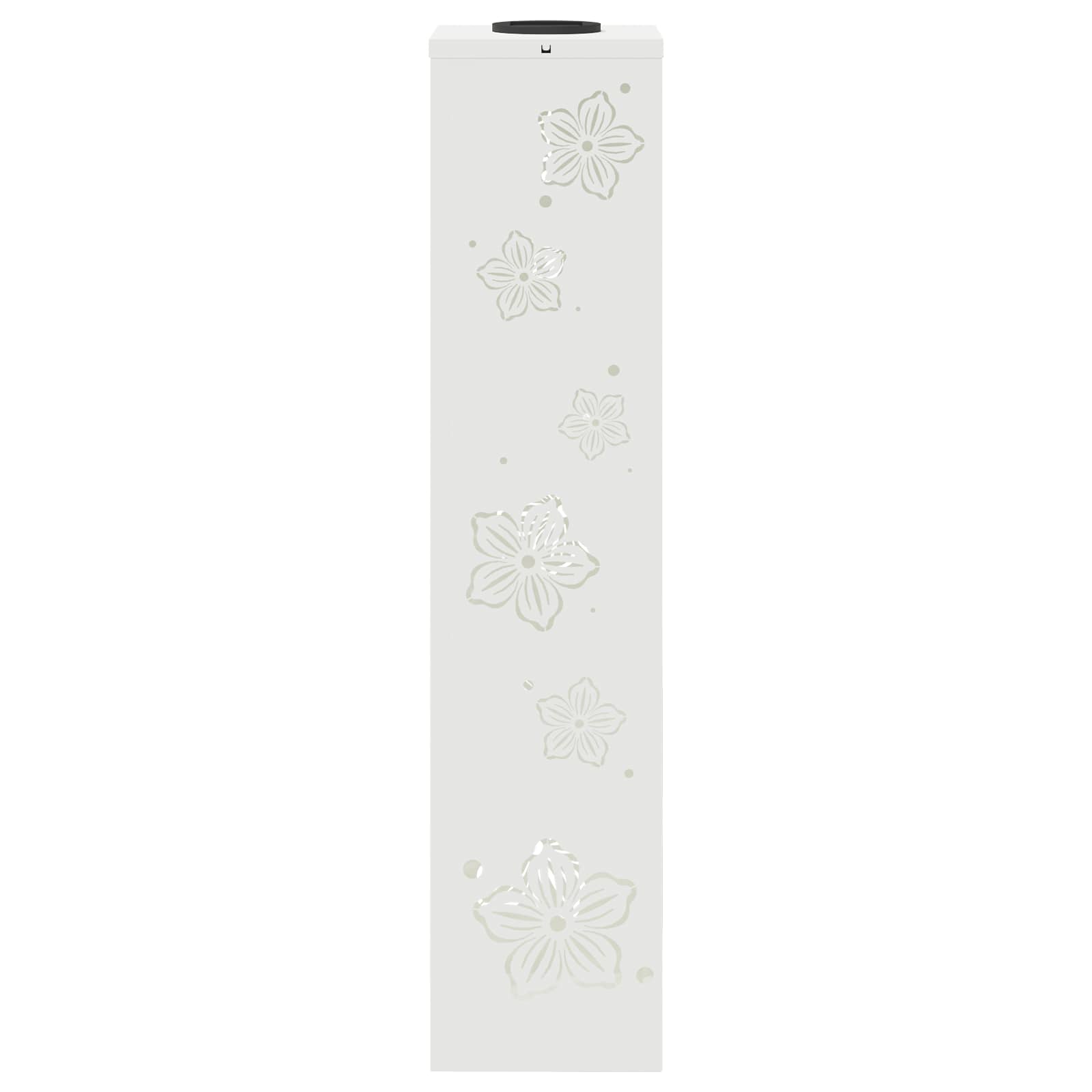 Solar Led Pad Licht 2 Pcs Koudgewalst Staal 18 x 18 x 80 cm Wit Vijf-blaadjes bloem