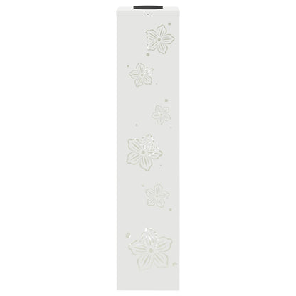 Solar Led Pad Licht 2 Pcs Koudgewalst Staal 18 x 18 x 80 cm Wit Vijf-blaadjes bloem