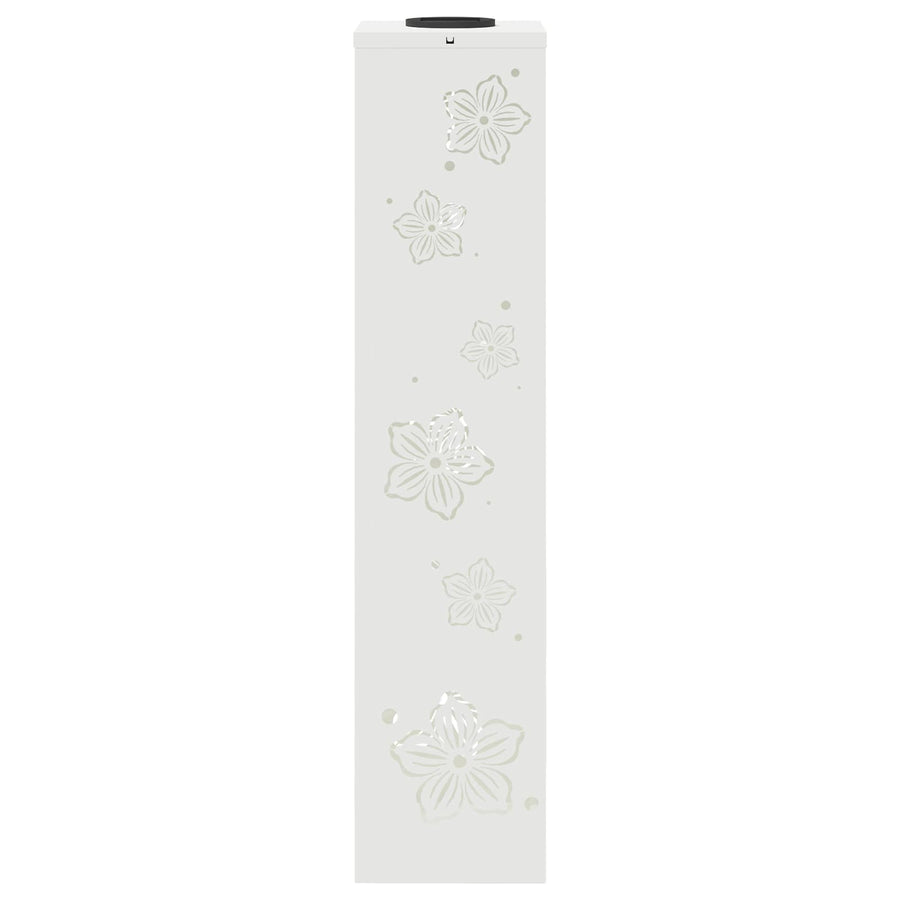 Solar Led Pad Licht 2 Pcs Koudgewalst Staal 18 x 18 x 80 cm Wit Vijf-blaadjes bloem