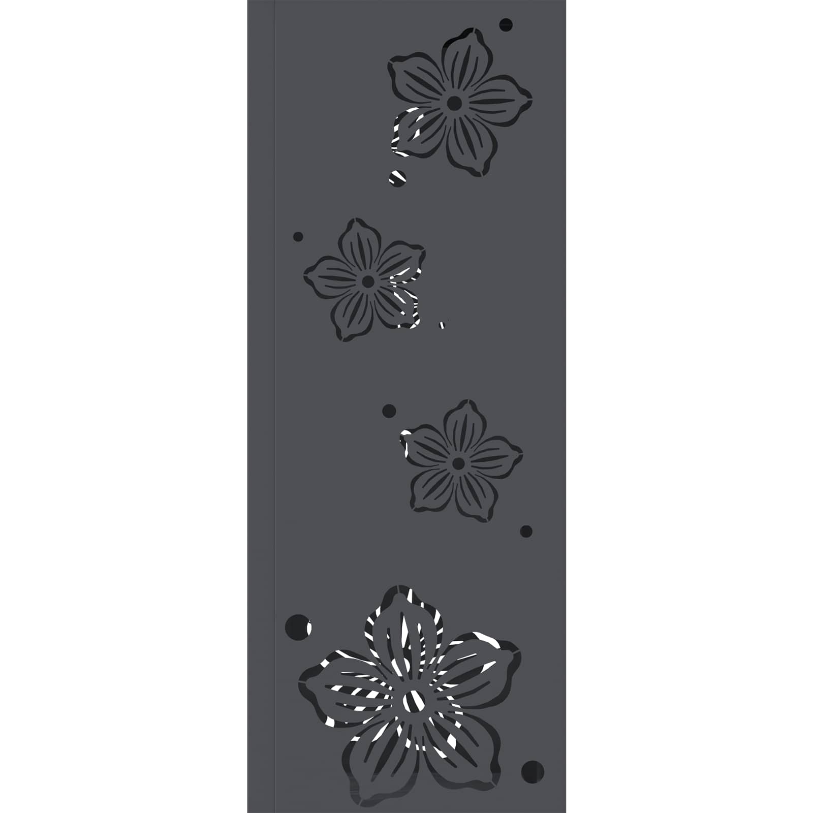 Solar Led Pad Licht 2 Pcs Koudgewalst Staal 18 x 18 x 80 cm Antraciet Vijf-blaadjes bloem