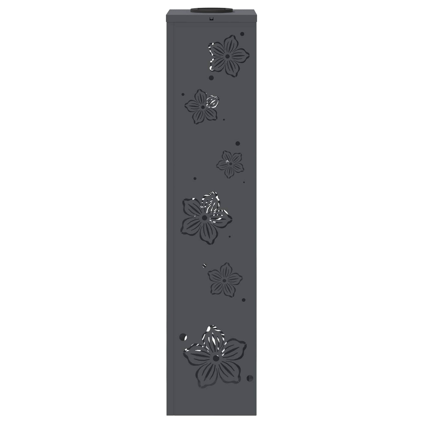 Solar Led Pad Licht 2 Pcs Koudgewalst Staal 18 x 18 x 80 cm Antraciet Vijf-blaadjes bloem