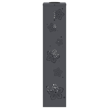 Solar Led Pad Licht 2 Pcs Koudgewalst Staal 18 x 18 x 80 cm Antraciet Vijf-blaadjes bloem