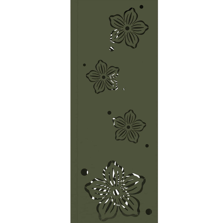Solar Led Pad Licht 2 Pcs Olijf Groen Koudgewalst Staal 18 x 18 x 80 cm Olijfgroen Vijf-blaadjes bloem
