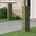 Solar LED pad licht 2 stuks olijfgroen 80 cm koudgewalst staal