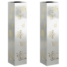 Solar Led Pad Licht 2 Pcs Gegalvaniseerd Gegalvaniseerd 18 x 18 x 80 cm Geëgalvaniseerd staal Vijf-blaadjes bloem