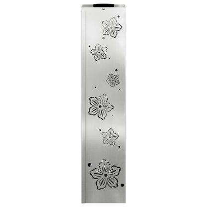 Solar Led Pad Licht 2 Pcs Gegalvaniseerd Gegalvaniseerd 18 x 18 x 80 cm Geëgalvaniseerd staal Vijf-blaadjes bloem