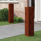 Solar LED pad licht 2 stuks cortenstaal bloem design