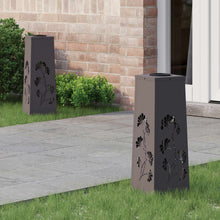 Solar LED Pad Licht 2 pcs Zwart Koudgewalst staal