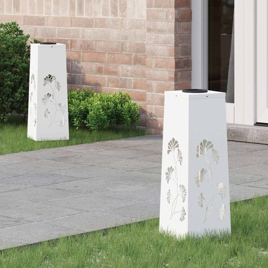 Solar LED Pad Licht 2 pcs Wit Koudgewalst staal