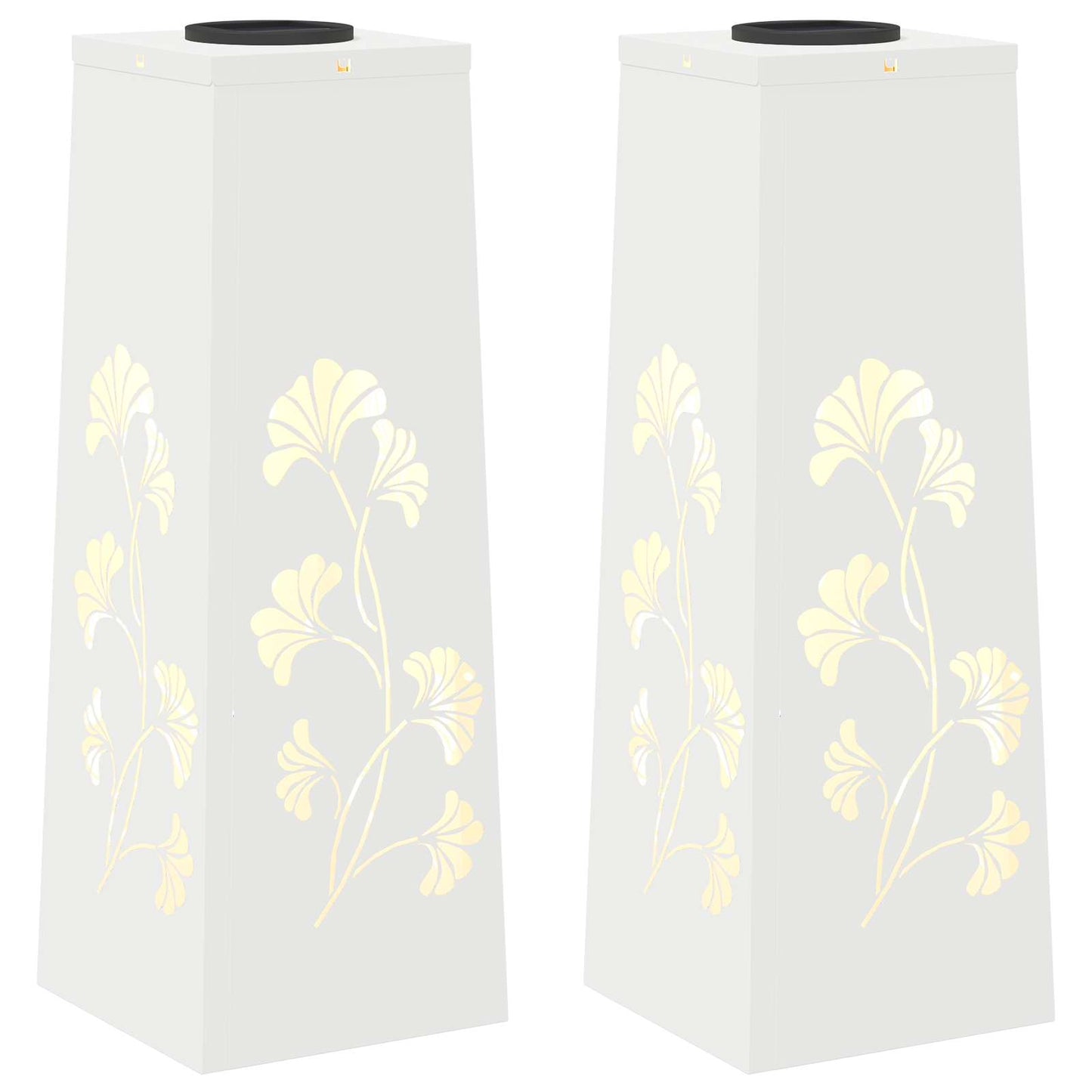 Solar LED Pad Licht 2 pcs Wit Koudgewalst staal