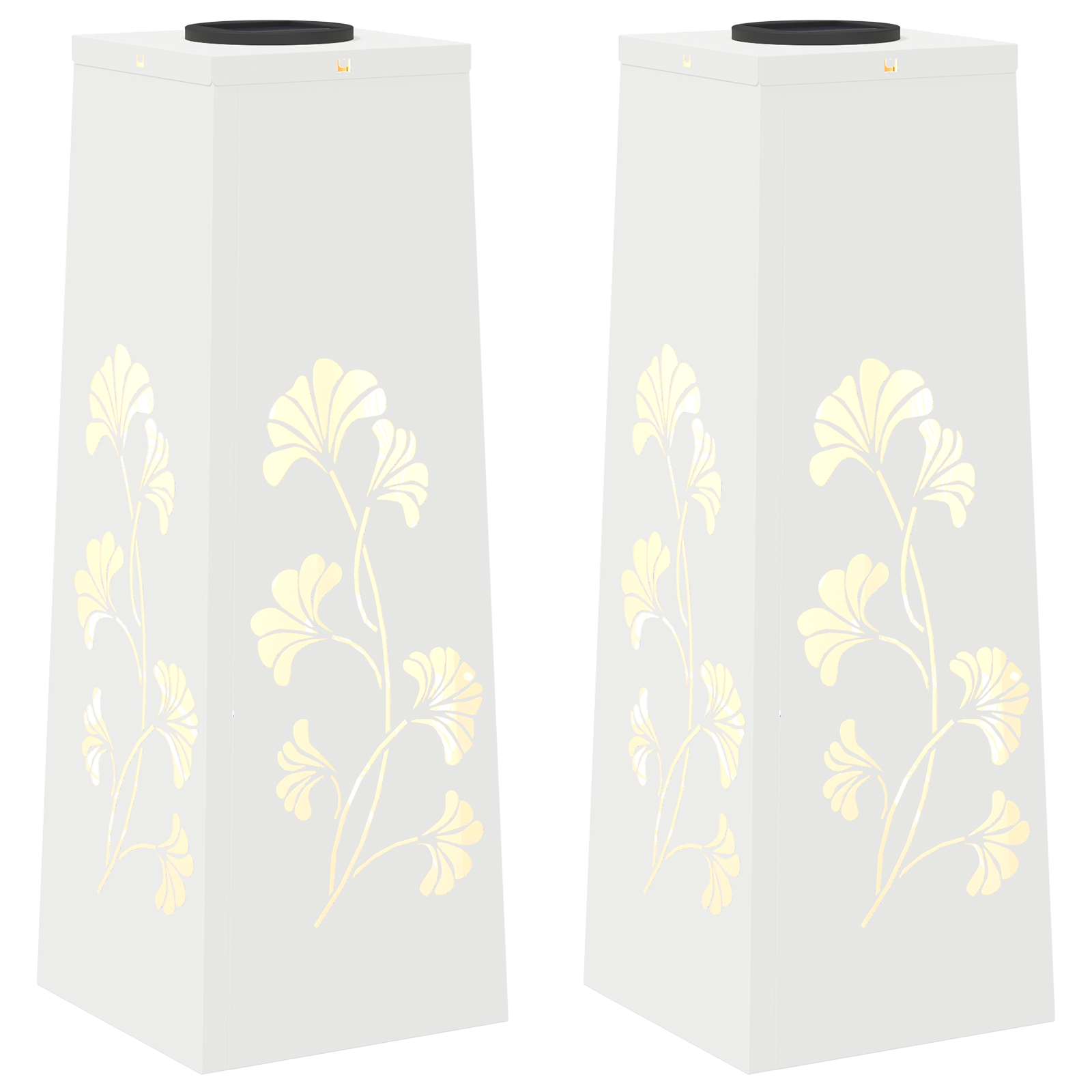Solar LED Pad Licht 2 pcs Wit Koudgewalst staal