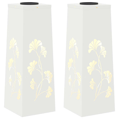 Solar LED Pad Licht 2 pcs Wit Koudgewalst staal