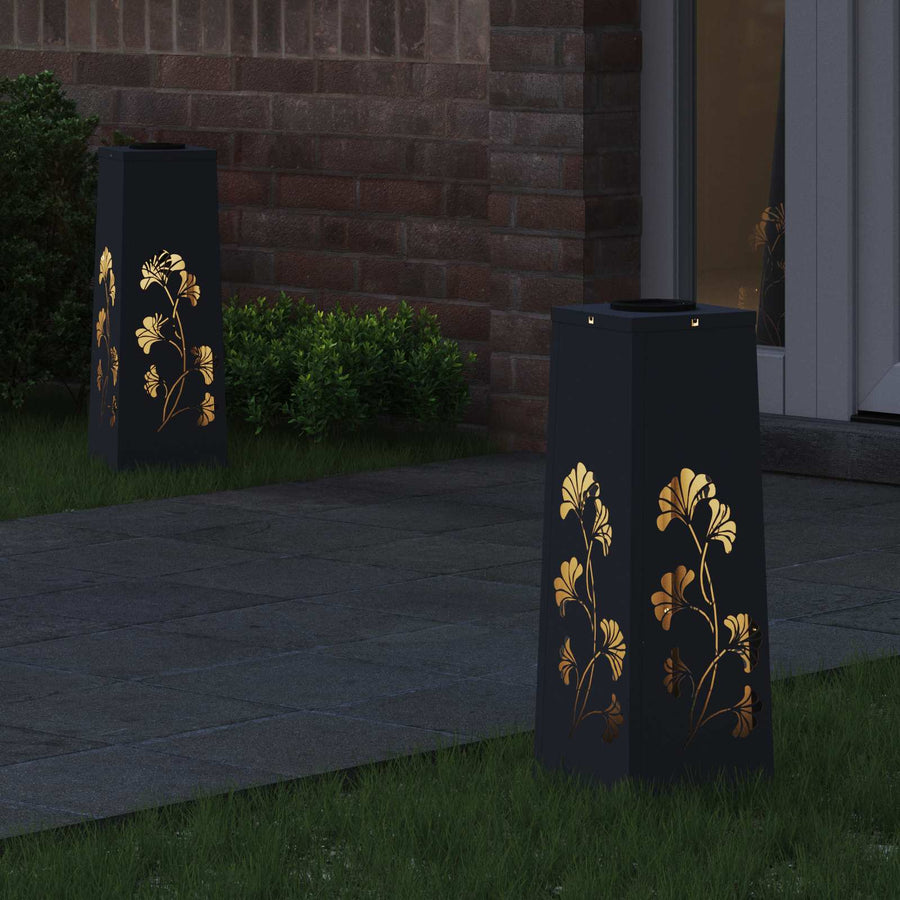 Solar LED Pad Licht 2 pcs Antraciet Koudgewalst staal