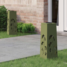 Solar LED Pad Licht 2 pcs Olijf Groen Koudgewalst staal