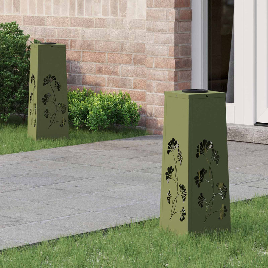 Solar LED Pad Licht 2 pcs Olijf Groen Koudgewalst staal