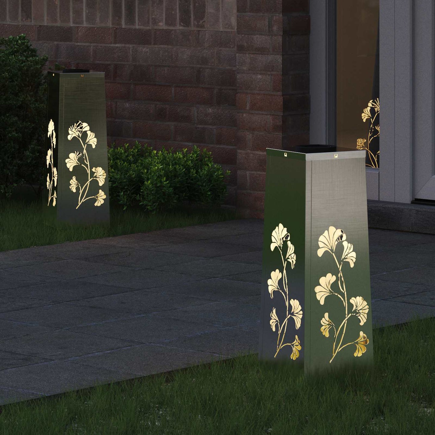 Solar LED Pad Licht 2 pcs Roestvrij staal Roestvrij staal