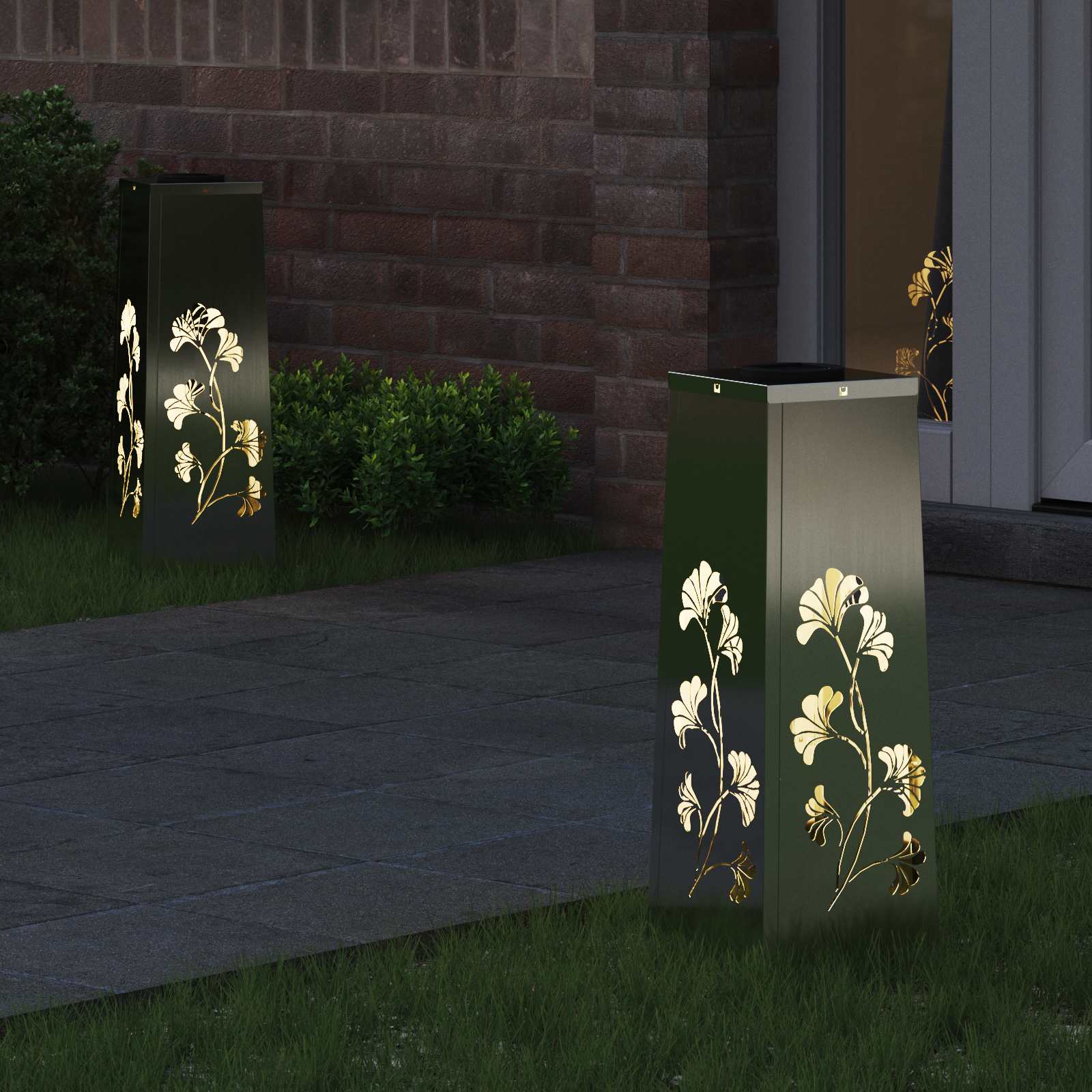 Solar LED Pad Licht 2 pcs Gegalvaniseerd Gegalvaniseerd