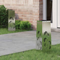 Solar LED Pad Licht 2 pcs Zilver Gegalvaniseerd staal