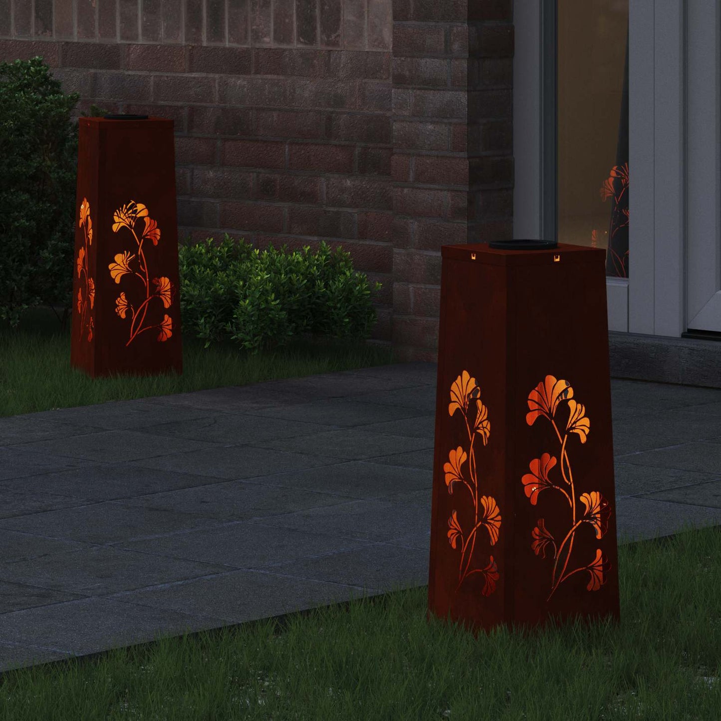 Solar LED Pad Licht 2 pcs Cortenstaal Cortenstaal