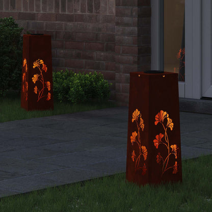 Solar LED Pad Licht 2 pcs Cortenstaal Cortenstaal