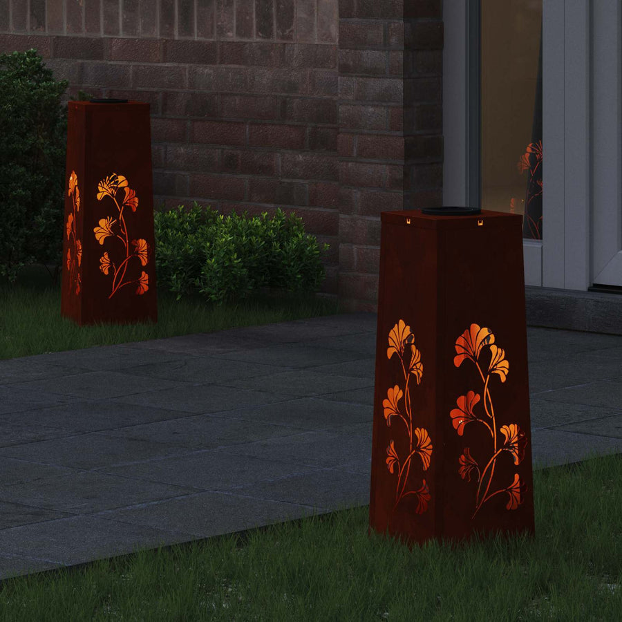 Solar LED Pad Licht 2 pcs Cortenstaal Cortenstaal